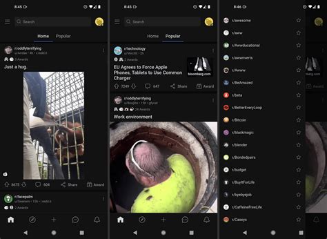 reddit home page.